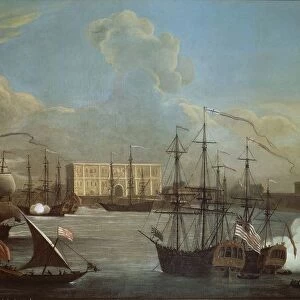 India, Bombay, Port in 1732 by George Lambert and Samuel Scott