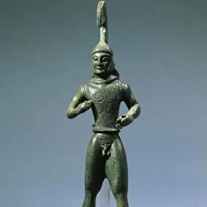 Italy, Calabria, Francavilla Marittima, Statuette representing a warrior from the sanctuary, bronze