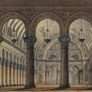 Italy, Catania, Temple of Irminsul, set design for opera Norma by Vincenzo Bellini (1801 - 1835), premiere at the Teatro alla Scala, Milan, December 26, 1831