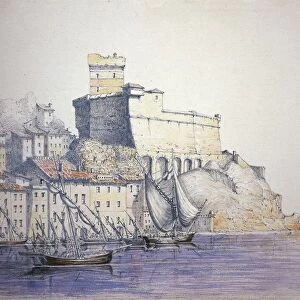 Italy, Lerici Castle (La Spezia), 1852, watercolor