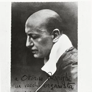 Italy, Photographic portrait of Gabriele D Annunzio, with dedication to musician Ottorino Respighi