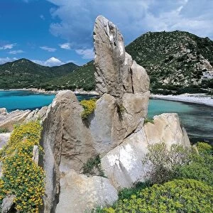 Italy, Sardinia Region, Province of Cagliari, beach at Punta Molentis near Villasimius