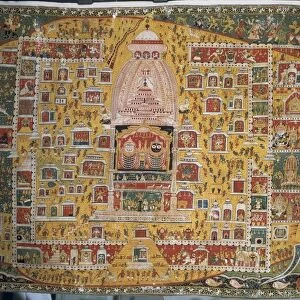 The Jagannath Temple and the City of Puri, in the State of Orissa, painting on fabric, 19th Century