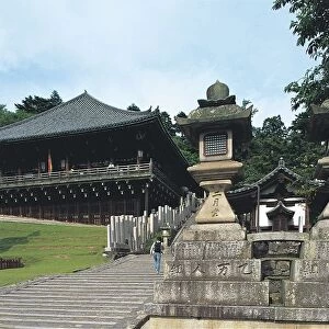 Japan, Kansai, Nara, Todai-ji complex, Nigatsu-Do, hall