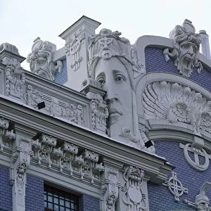 Latvia, Riga Historic Centre (Vecriga), Elizabetes iela (street Elizabeth), modern style building