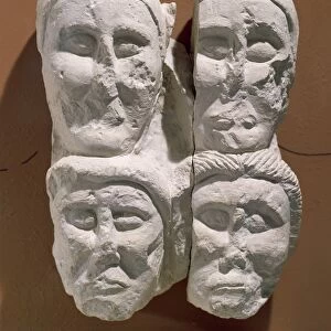 Limestone cut off heads, from Oppidum at Entremont