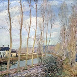 The Loing Canal at Moret 1892: Alfred Sisley (1839-1899) French painter. Oil on canvas