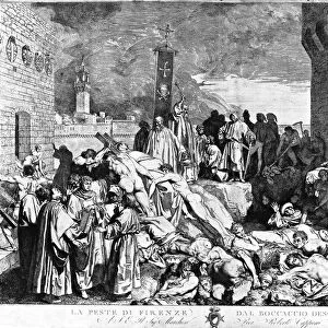 Luigi Sabatelli, The Plague in Florence in 1348, etching, 1801