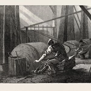 The Manufacture of Gun Barrels, at Birmingham, Uk: Grinding the Gun Barrels, 1851