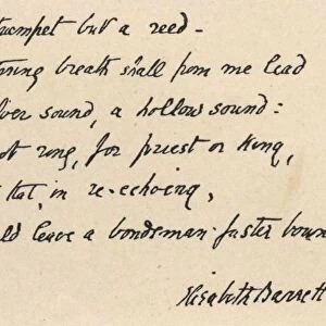 Manuscript of Elizabeth Barrett Browning