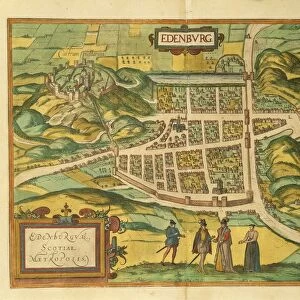 Map of Edinburgh from Civitates Orbis Terrarum by Georg Braun, 1541-1622 and Franz Hogenberg, 1540-1590, engraving