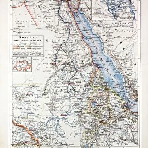 Map Of Egypt, Sudan, 1899