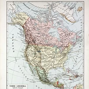 Map Of North America, 1899