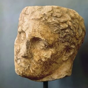 Marble male head attributed to Skopas of Paros