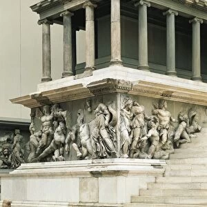 Marble Pergamon Altar decorated with Gigantomachy frieze