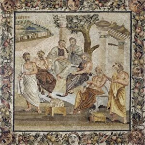 Mosaic depicting School of Athens, from Pompei, Italy