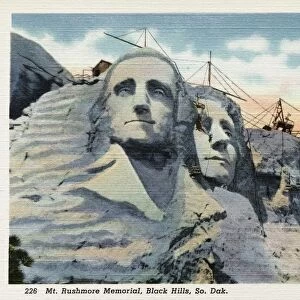 Mt. Rushmore Memorial Under Construction. ca. 1937, 226. Mt. Rushmore Memorial, Black Hills, So. Dak