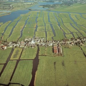 Netherlands, Holland, Aerial view of the Polders near Amsterdam