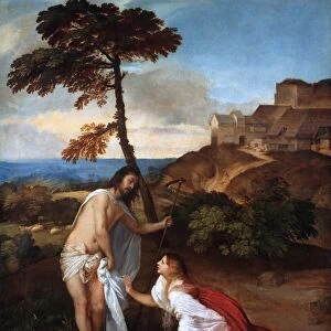 Noli me Tangere c1514. Oil on canvas. Tiziano Vecellio called Titian (c1488 / 1490-1576)