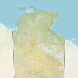 Northern Territory, Australia, Relief Map