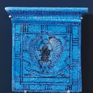 Ornament of a mummy: faience pectoral with winged scarab