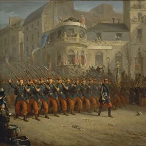 Parade of veterans of Crimean War in Paris in December 1855, painting by Emanuel Masse