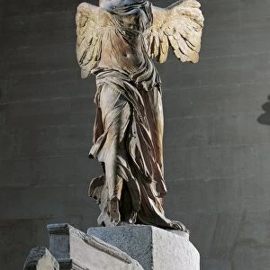 Parian marble statue of winged Victory of Samothrace, also called Nike of Samothrace, circa 190 b. c