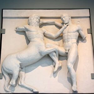 Parthenon frieze depicting centaur fighting Lapith