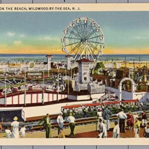Playland Amusement Park. ca. 1936, Wildwood, New Jersey, USA, PLAYLAND ON THE BEACH, WILDWOOD-BY-THE-SEA, N. J