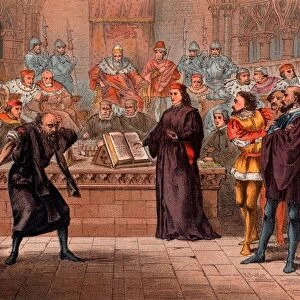 Portia, disguised as an advocate Balthazar, defends Antonio against Shylock s