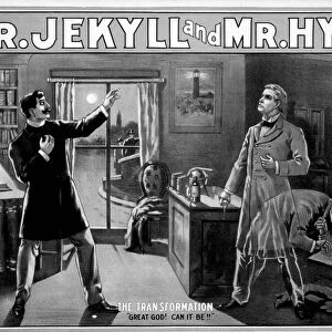 Poster depicting Dr Jekyll and Mr Hyde. From the story by Robert Louis Stevenson