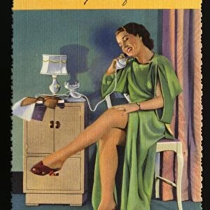 Promotion for Airmaid Hosiery. ca. 1938, I appreciate your prompt service on the lovely box of Airmaids Call your Drug Store for Airmaid Hosiery and Airmate socks. We have added another service for your convenience--Airmaid Hosiery, sold through drug stores exclusively from coast to coast. This is our invitation for you to come in and see these lovely sheer hose. $0. 89, $1. 00, $1. 15 and $1. 35 in 2, 3 and 4 threads. Cordially