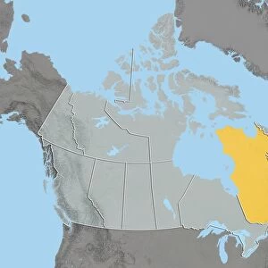 Province of Newfoundland and Labrador, Canada, Relief Map