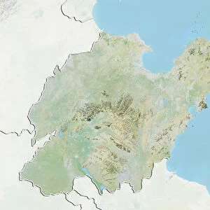 Province of Shandong, China, Relief Map