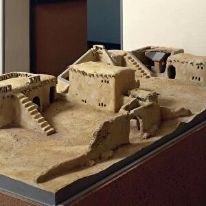 Reconstruction of houses of the prehistoric village of Aaiun in Mesopotamia
