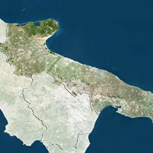Region of Apulia, Italy, True Colour Satellite Image