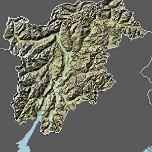 Region of Trentino-Alto Adige, Italy, Relief Map