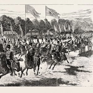 The Review in Windsor Park before her Majesty and the Shah: the Artillery Passing at a Gallop