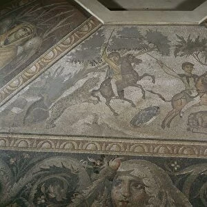 Roman mosaic with scene of wild beasts hunt, from Antakya (ancient Antioch), Turkey, 2nd Century