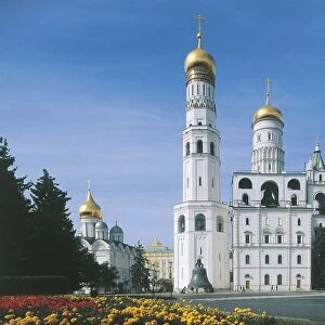 Russia, Moscow, Kremlin, Bell Tower of Ivan Great, built in 16th century, damaged and restored 19th century