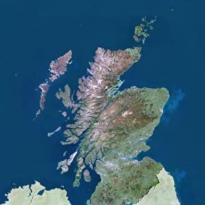 Scotland with Shetland, United Kingdom, True Colour Satellite Image