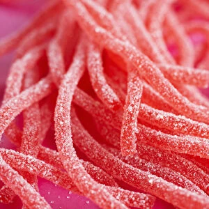 Shoelace sweets, close-up