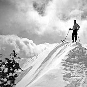 A Skier On Top Of Mount Hood