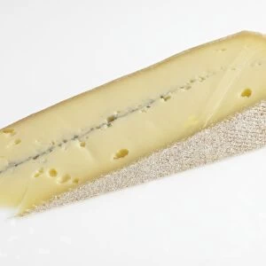 Slice of French Morbier AOC cowA