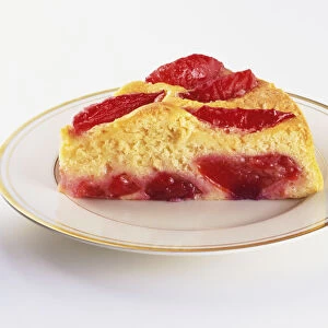 Slice of Fresh Plum Genoese Cake