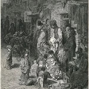 Slums of London, by Gustav Dore, Engraving