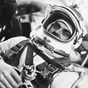Soviet cosmonaut vladimir komarov preparing for his flight as part of the soyuz 1 mission, 1967