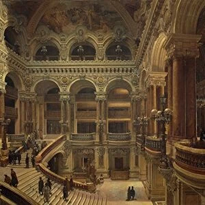 The staircase of the Paris Opera, Victor Navlet, oil on canvas, 1880