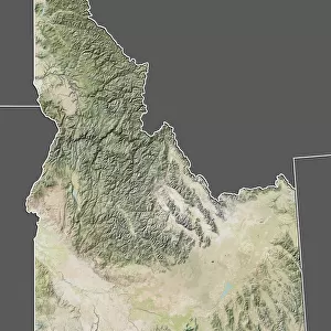 State of Idaho, United States, Relief Map