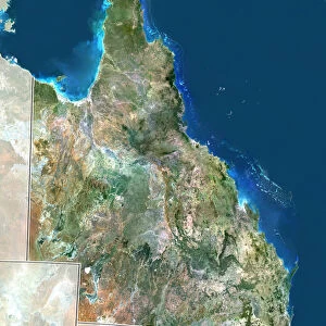 State of Queensland, Australia, True Colour Satellite Image